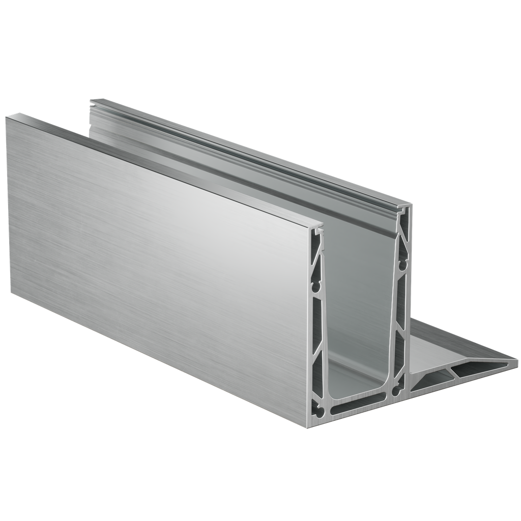 TF-3620 glas profiel L=5000mm, aluminium onbehandeld