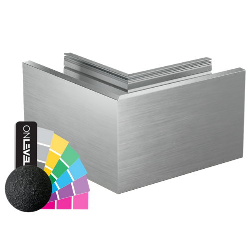 TF-3620 buitenhoek 90°, aluminium RAL structuur