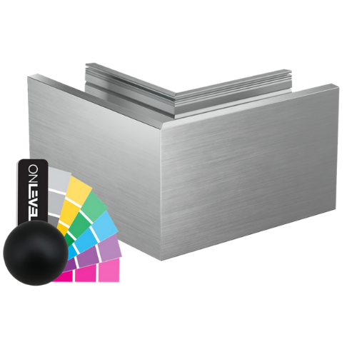 TF-3620 buitenhoek 90°, aluminium RAL mat