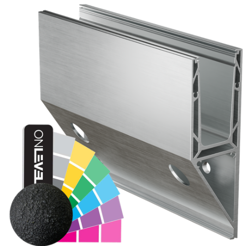 TF-3621 glas profiel L=5000mm, aluminium RAL structuur