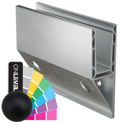 TF-3621 glas profiel L=5000mm, aluminium RAL mat