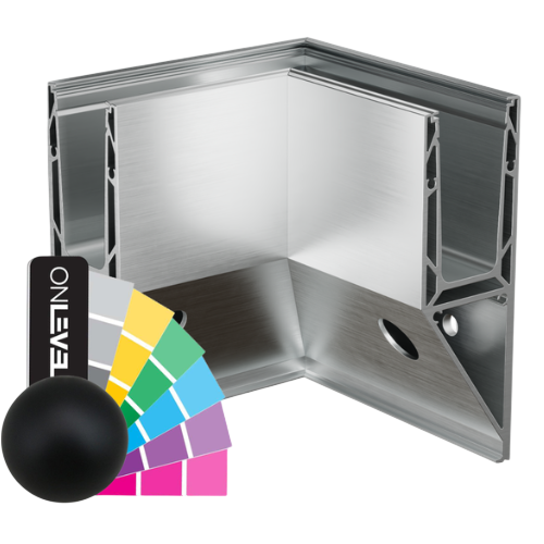 TF-3621 binnenhoek 90°, aluminium RAL mat