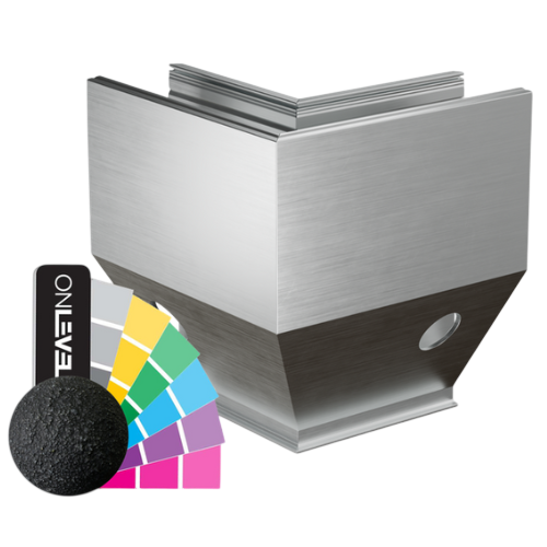 TF-3621 buitenhoek 90°, aluminium RAL structuur