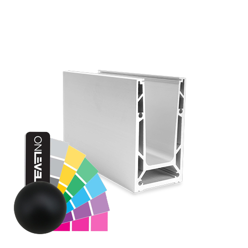 TF-6620 glas profiel L=2500mm, aluminium RAL mat