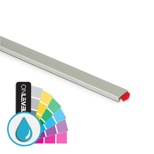 Glaskant bescherming voor glas 15-17.5mm L=3000mm, aluminium ARMOR RAL (incl. glasmontage tape)