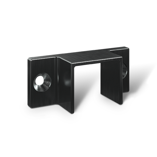 Muursteun U-profiel 26x23x2mm, aluminium zwart geanodiseerd