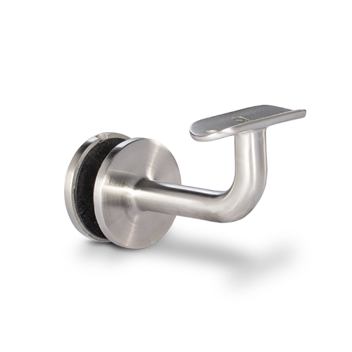 Glas leuningdrager voor handleuning Ø42.4mm, rvs 316 geborsteld