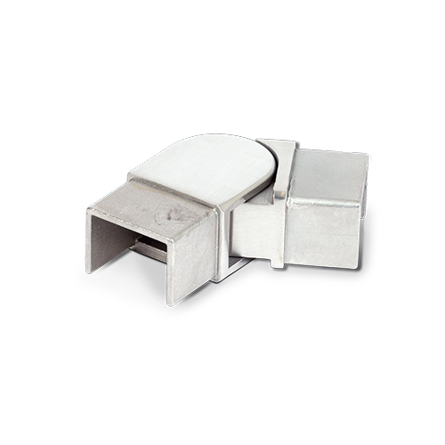 Hoek verbinder horizontaal verstelbaar 90-180° Glashandreling 40x30x1mm, rvs 316 geborsteld