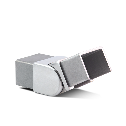 Hoek verbinder verticaal verstelbaar 135-180° Glashandreling 40x30x1mm, rvs 316 geborsteld