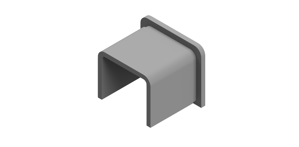 ONLEVEL Eindkap vlak voor U-profiel 30x25x2mm, rvs 304 geborsteld (model 2025)