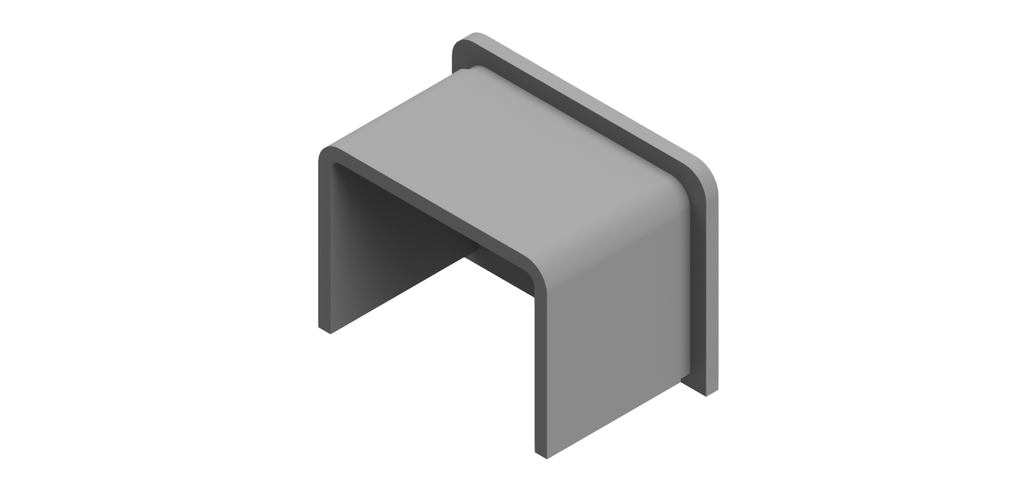 ONLEVEL Eindkap vlak voor U-profiel 40x30x2mm, rvs 316 geborsteld (model 2025)