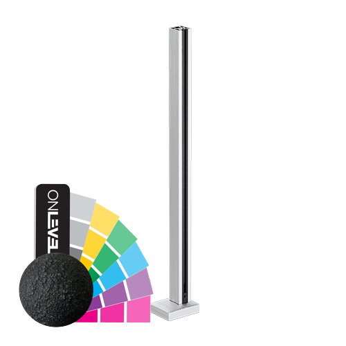 GUARDIAN OF THE UNIVERSE eindstaander top handleuning 58x58mm H=1100mm glas 10.76mm, alum. RAL struct.