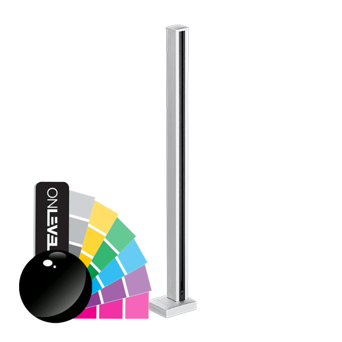 GUARDIAN OF THE UNIVERSE midden staander top gesloten 58x58mm H=1100mm glas 10.76mm, alum. RAL glanzend