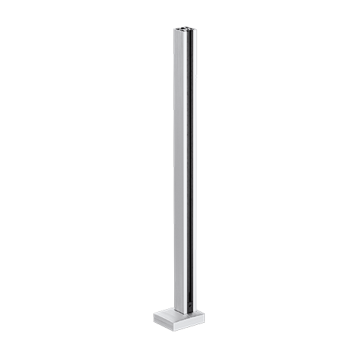 GUARDIAN OF THE UNIVERSE midden staander top handleuning 58x58mm H=1100mm glas 10.76mm, alum. nat. geanodiseerd