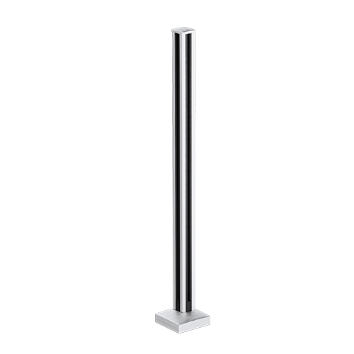 GUARDIAN OF THE UNIVERSE hoekstaander top gesloten 58x58mm H=1100mm glas 10.76mm, alum. nat. geanodiseerd