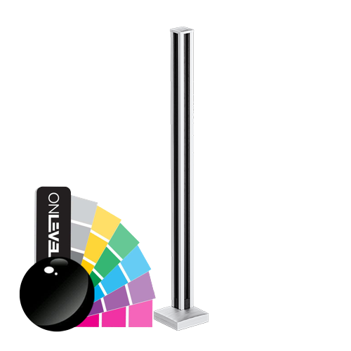 GUARDIAN OF THE UNIVERSE hoekstaander top gesloten 58x58mm H=1100mm glas 10.76mm, alum. RAL glanzend