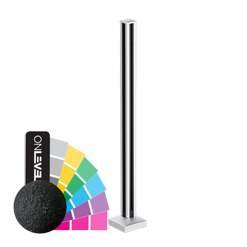 GUARDIAN OF THE UNIVERSE hoekstaander top gesloten 58x58mm H=1100mm glas 10.76mm, alum. RAL struct.