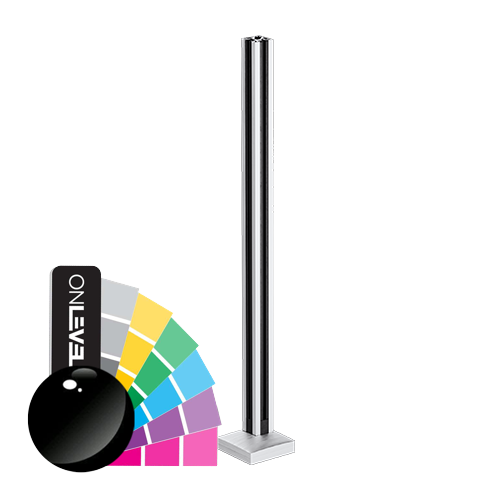 GUARDIAN OF THE UNIVERSE hoekstaander top handleuning 58x58mm H=1100mm glas 10.76mm, alum. RAL glanzend