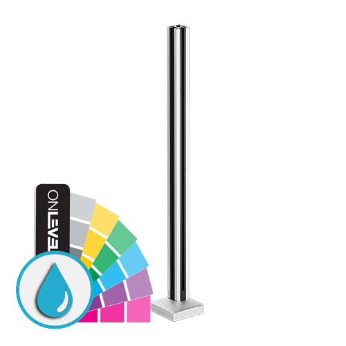 GUARDIAN OF THE UNIVERSE hoekstaander top handleuning 58x58mm H=1100mm glas 10.76mm, aluminium ARMOR RAL