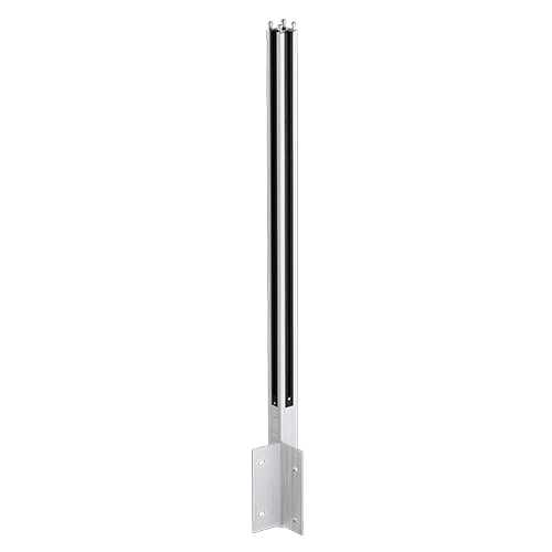 GUARDIAN OF THE UNIVERSE hoekstaander zijkant handleuning 58x58mm H=1400mm glas 10-10.76mm, aluminium natuur geanodiseerd