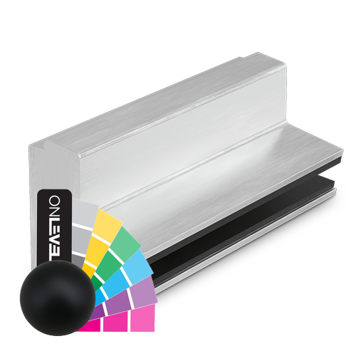 AIRFORCE L=3500mm voor glas 17.52/21.52mm, aluminium RAL structuur